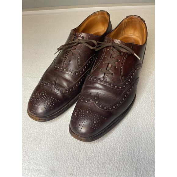 Vtg Brooks Brothers Devon England Men\'s Wingtip Dress Shoes Brown Leather 11.5 main image 8
